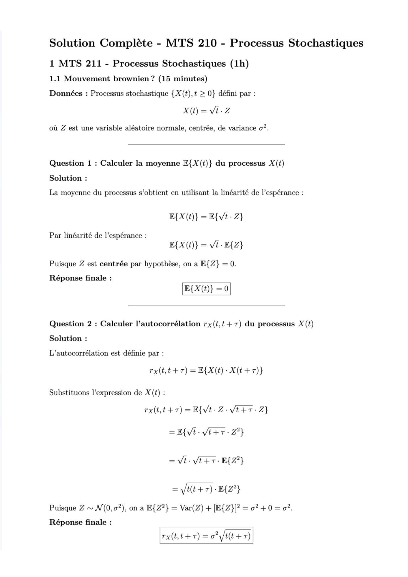 Exemple de correction automatique d'exercice de mathématiques générée par IA